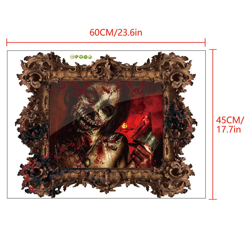 Halloween Horror Wall Stickers Bar Party Ghost Art Decal Mural Home Living Room Window Decor | Дом и сад