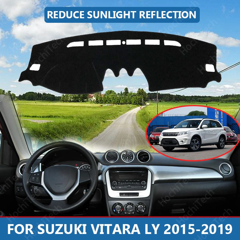 

Anti-Slip Anti-UV Mat Dashboard Cover Pad Dashmat Protect Carpet for Suzuki Vitara LY 2015-2019 Accessories