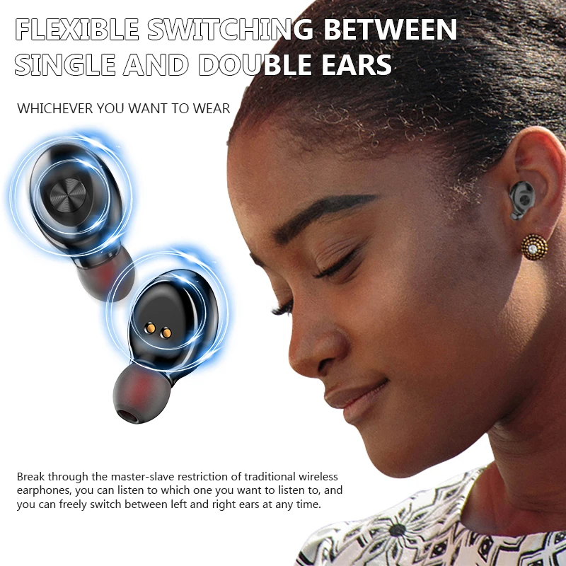 

New TWS Bluetooth Headphones Stereo True Wireless Headphone Earbuds In Ear Handsfree Earphones Ear Buds For Mobile Phone