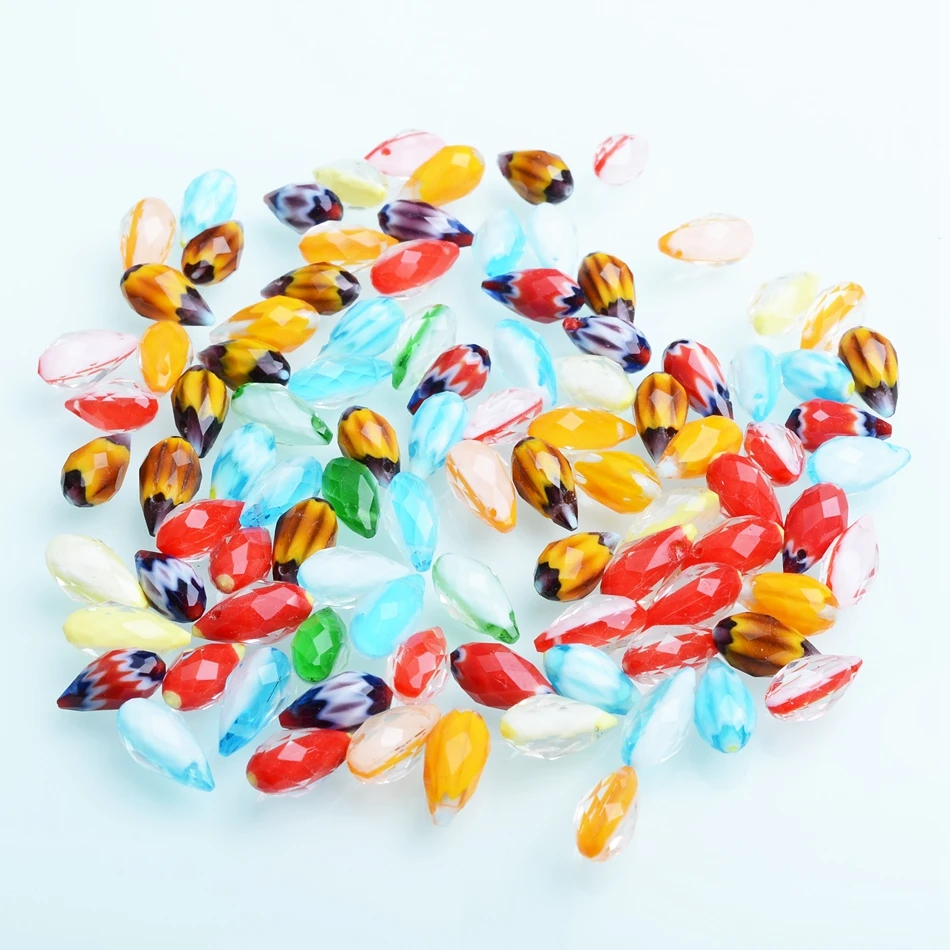 

Lampwork Beads 6x12mm Glass 25PCS Teardrop Shape Bead for Earrings Making