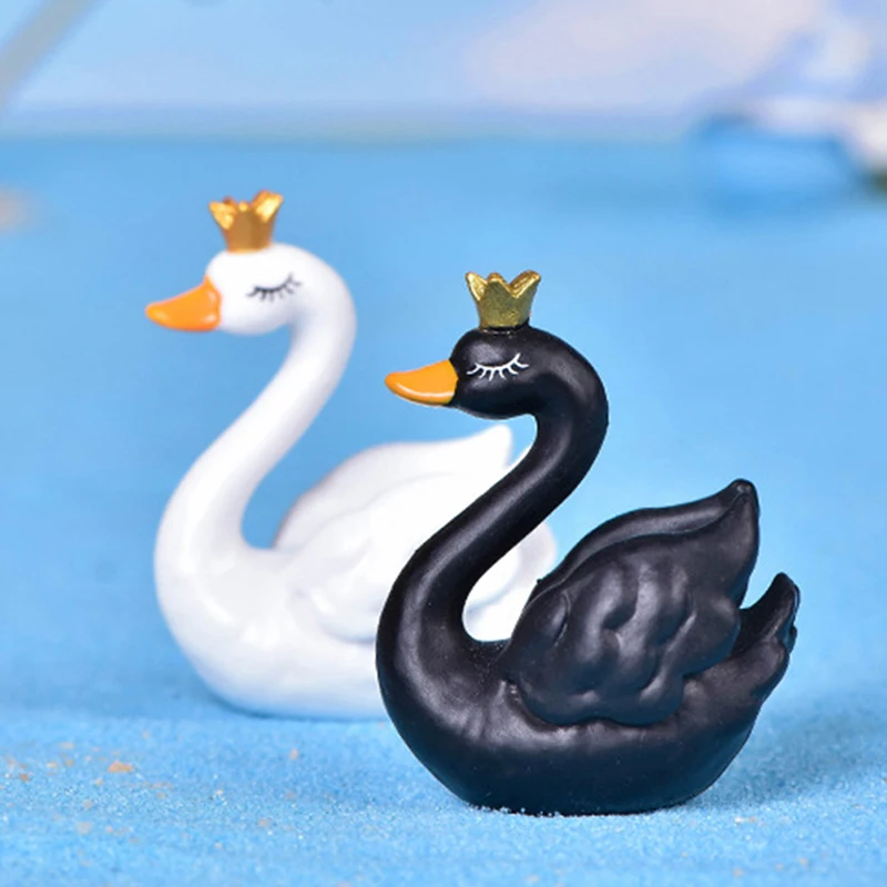 Фигурка сделай сам черно-белый лебедь Гусиное озеро фигурка микро ремесло