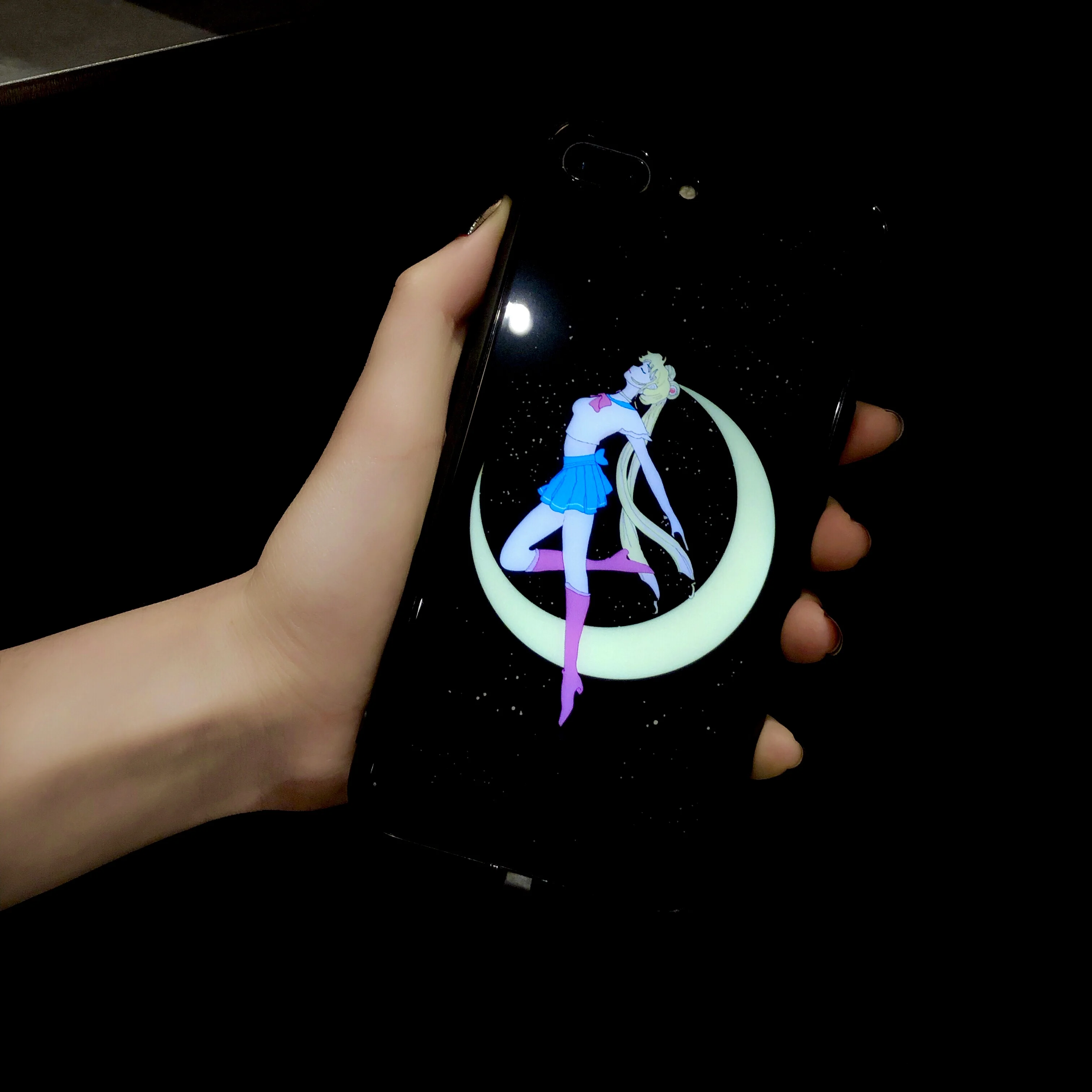 Sailor Moon glass Phone Чехол для iPhone 7 8 6 6s Plus X Flash Light Up напоминание входящий вызов Чехлы Голосовое управление и семь цветов
