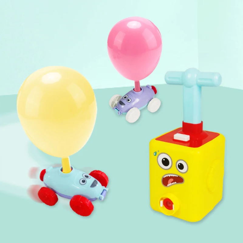 Инерционная мощность воздушный шар игрушечный автомобиль научный эксперимент