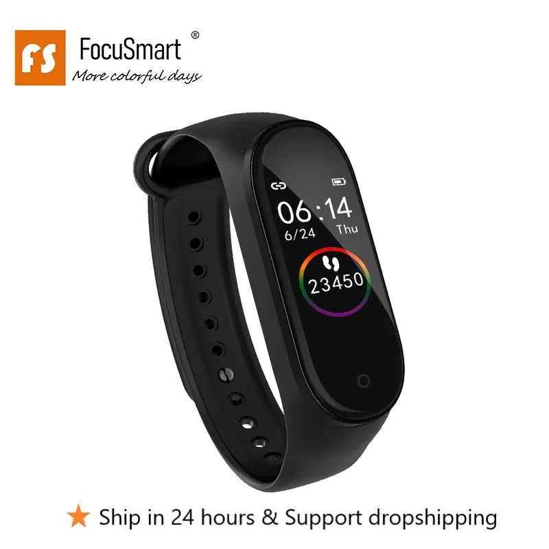 Смарт браслет FocuSmart M4s ТПУ фитнес трекер ЭКГ HRV пульсометр кровяное давление умный