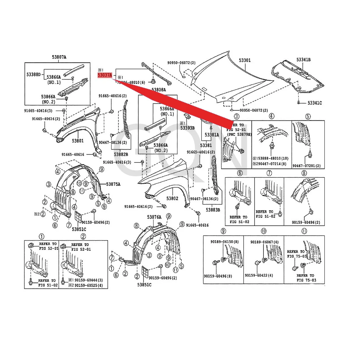 

Радиатор уплотнение к югу от сборки 2007-игрушка ota HIG HLA ND ER машина Передняя Крышка резиновая прокладка Средний сетчатый предохранитель плиты