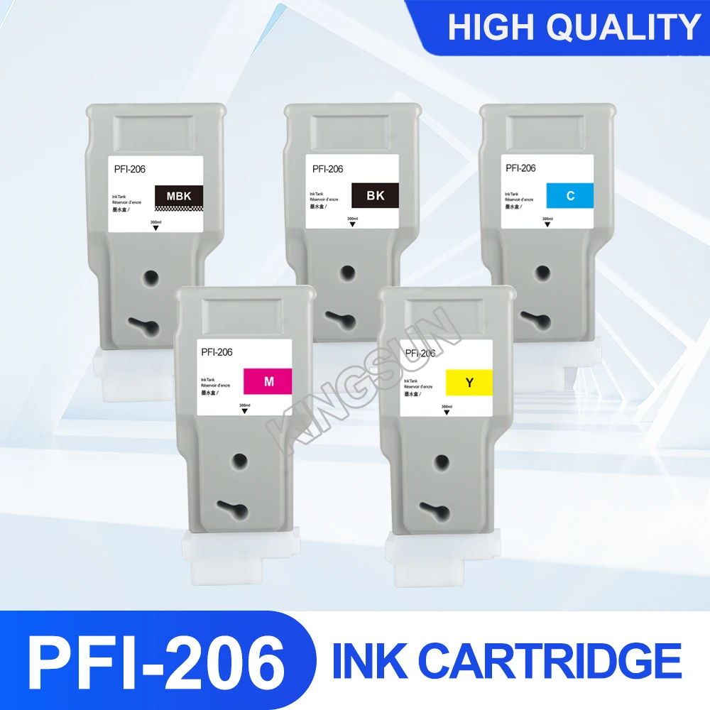 

PFI206 PFI-206 Ink Cartridge Full Ink With Chip Compatible For Canon iPF6400 iPF6400S iPF6450 iPF6460 12Colors/Set 300ML