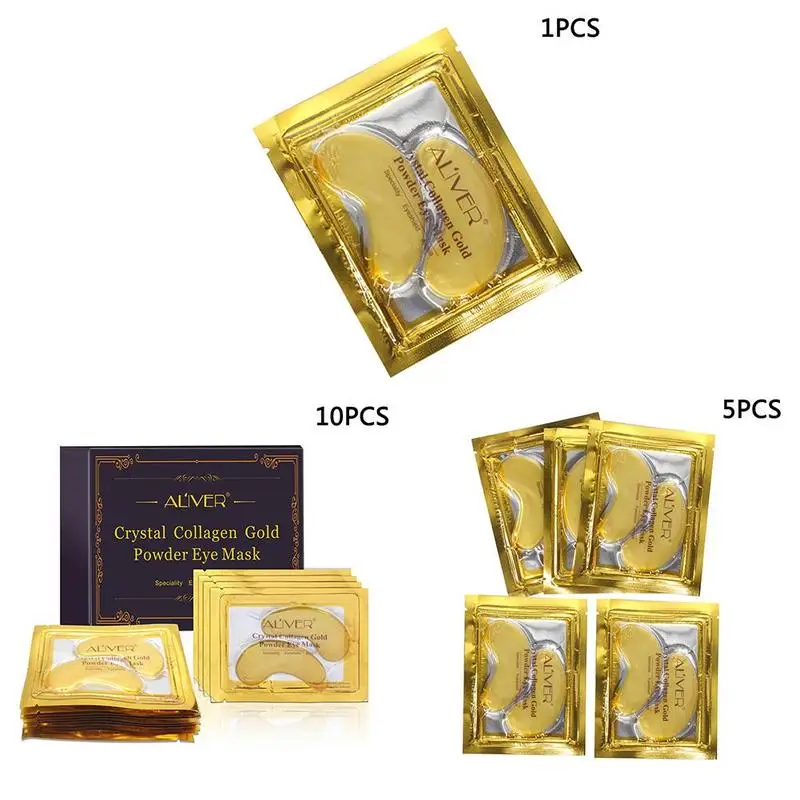 1/5/10 шт Gold Crystal коллагеновая маска для глаз, подушечки для глаз против анти-puffness маска для глаз для Уход за лицом! Убирает темные круги под глазами, удаляйте гель маска для глаз