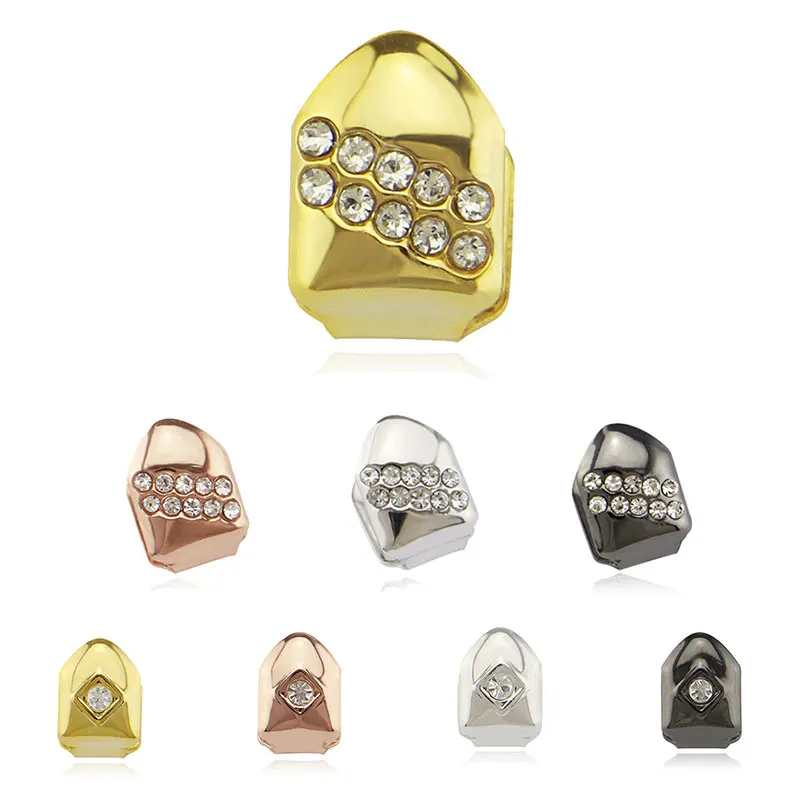 Зубные насадки Щепка покрытием Цвет зуб Bling зубы Мода рок-Рэпер Хип-хоп кепки