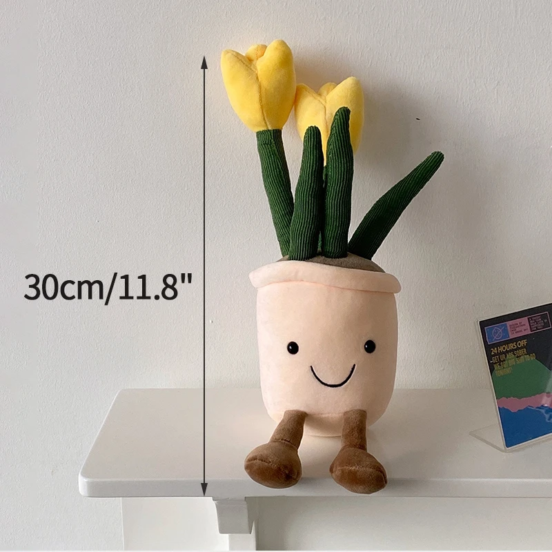 Плюшевые игрушки тюльпан и суккуленты для детей подарок девочек кукла