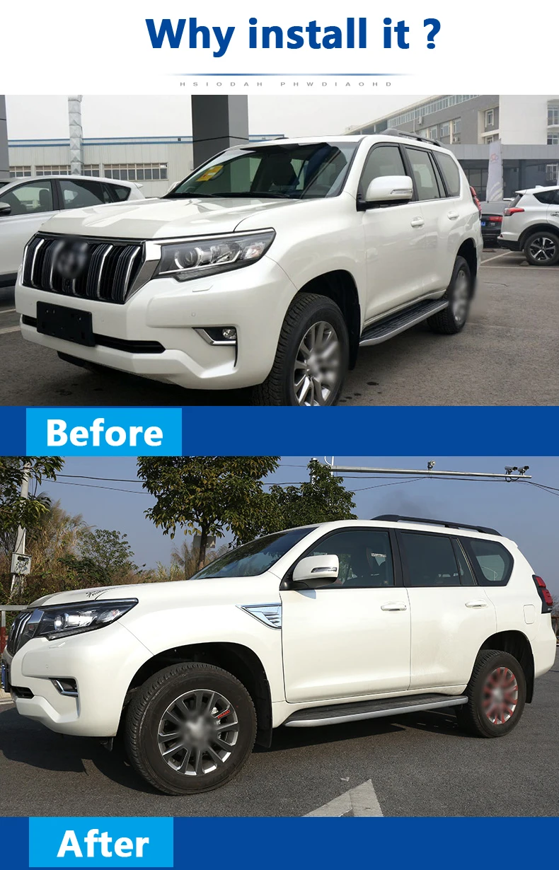Для Toyota Land Cruiser Prado 150 аксессуар для автомобиля переднее крыло двигателя боковое вентиляционное отверстие крышка отделка акула жабры наклейка для вентиляционного отверстия