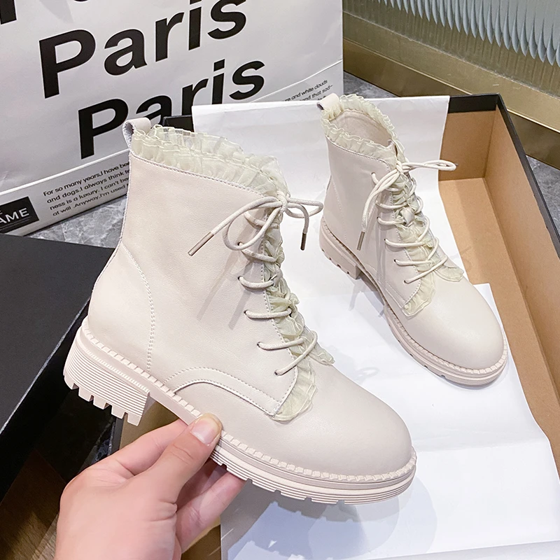 

Женские ботильоны на толстом каблуке, с круглым носком