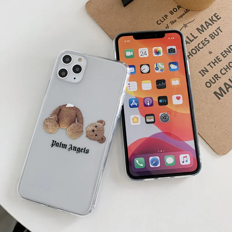 Модный уличный Мягкий силиконовый чехол для телефона с медведем iphone XR X XS MAX 7 6 S 8