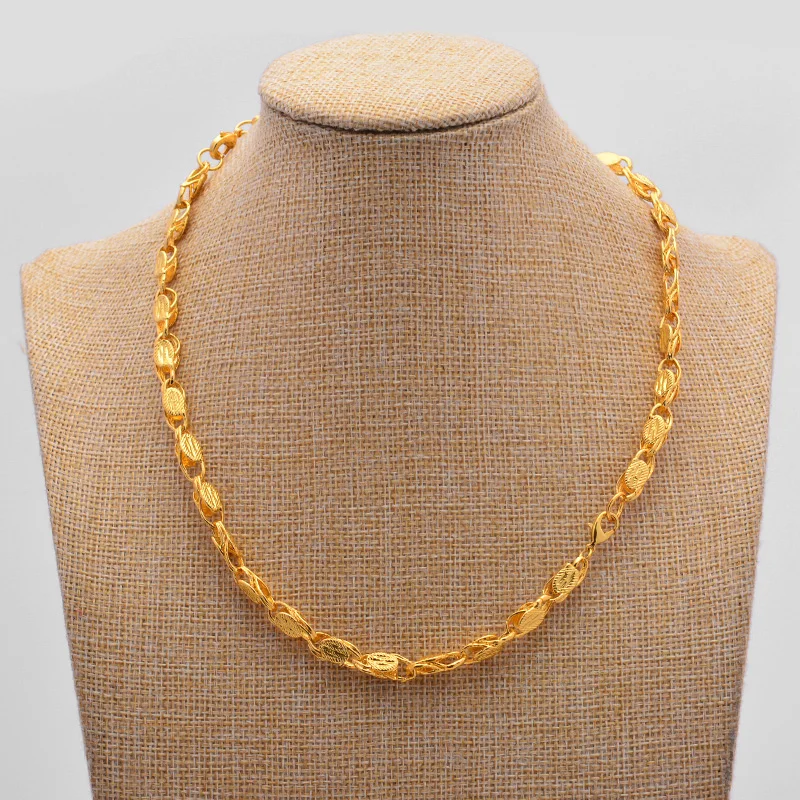 

Man Chain NecklaceEthiopian Necklace for Man Women collares Gold Color Africa Jewelry Eritrea Chain thin link friends chain
