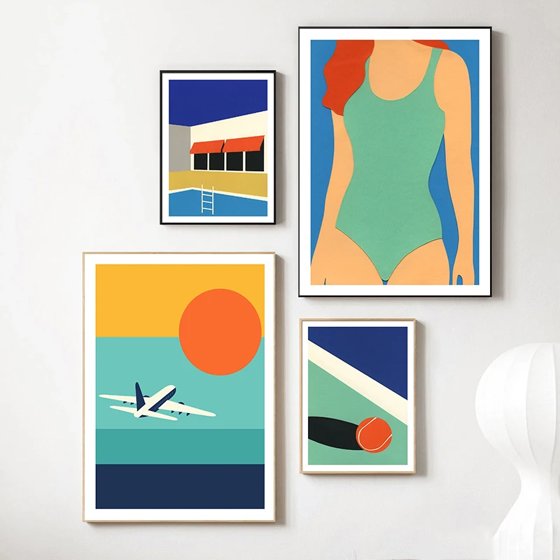 Купальный костюм из мультфильма Калифорния постеры Картина на холсте настенная