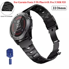 Ремешок для часов Garmin Fenix 6, 6x Pro, 5, 5x Plus, 3HR, металлический, 26 мм