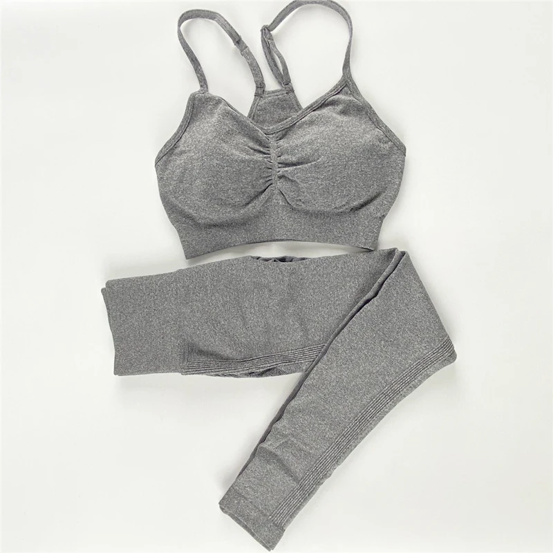 

Sport Suit Women Yoga Set Seamless Fitness Leggings Gym Clothing Solid Sports Bra Workout Leggings Sports Wear for Women Gym