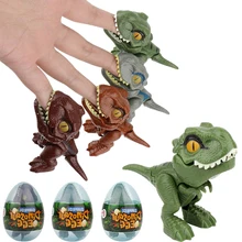 Funny Dinosaur Eggs Novelty Finger Dinosaur Anime Action Figures Toys Tricky Tyrannosaurus Rex Model Dinosaur Toy Gifts for Boy