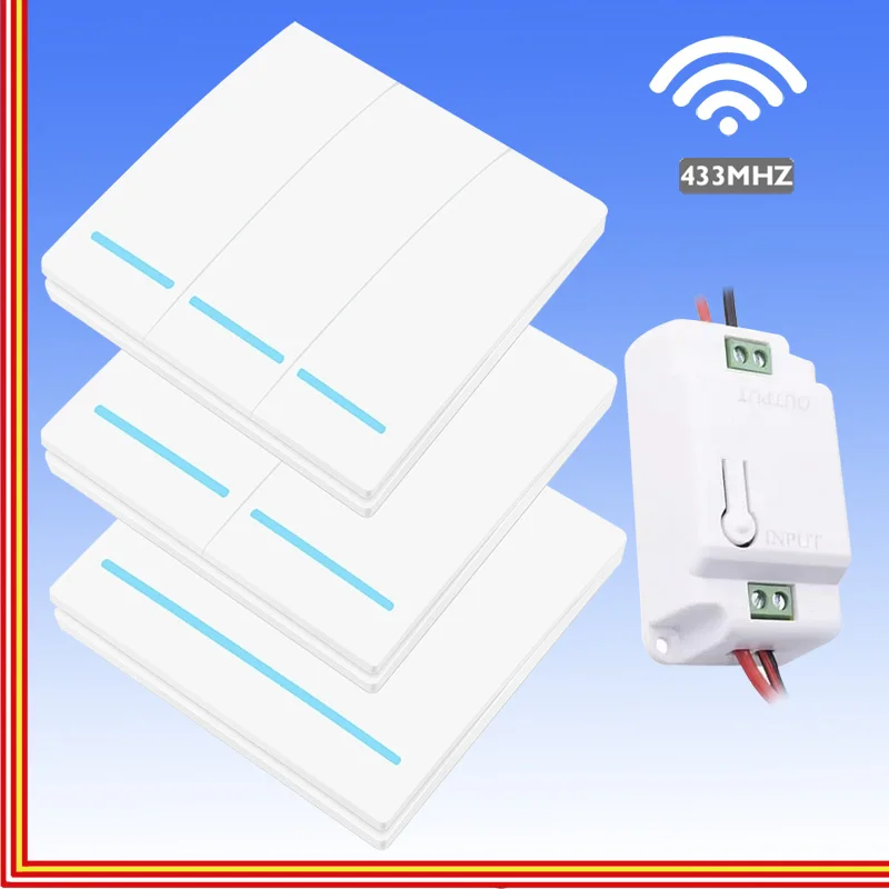 433 МГц без умного провода выключатель давления Радиочастотный пульт
