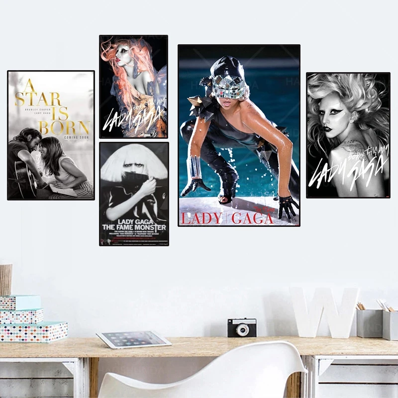 Плакат с изображением звезды Брэдли Купер певица Леди Гага Hd печать холст плакат