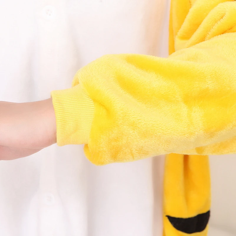 

2020 Autumn Winter Flannel Yellow Sleepwear Tiger Cartoon Animal Adult Onesie Pajamas For Men Women Fashion Cute Nightwear