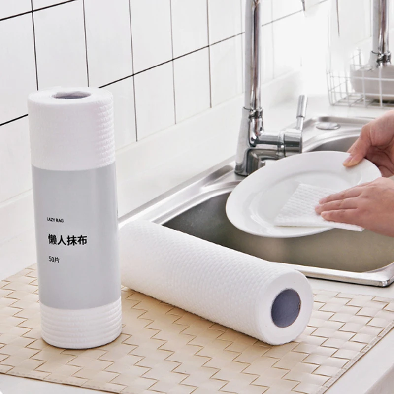 

Non-woven Cloth Rag Lazy Rag Wet and Dry Dual-use Kitchen Paper Towel Roll Paper Oil Absorption Water Absorption Special