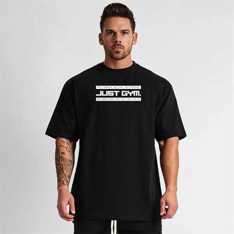 

Summer Brand Gym Clothing Workout Tshirt Mens Loose Oversized Fit Short Sleeve t Shirt Streetwear Fitness Lifestyle T-Shirt