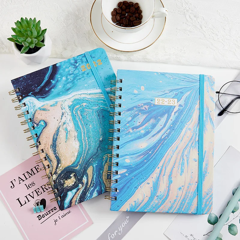 

2022 Planner Notebook English Page 365 Days A5 Pocket Books Daily Weekly Agenda Schedule Stationery Office School Supplies Gift