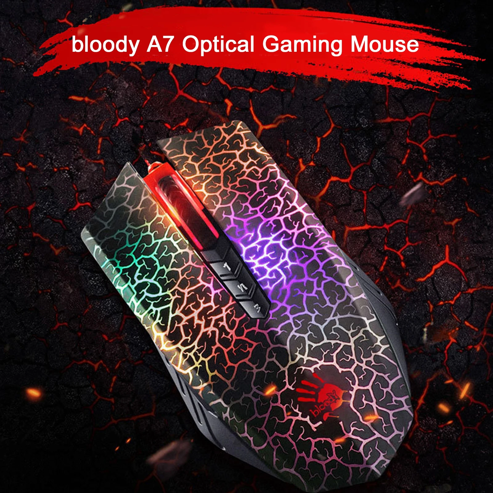 

For Bloody A70 4000DPI USB Optical Gaming Mouse Colorful Glare Wired Mice Programming Mouse Breathing Light