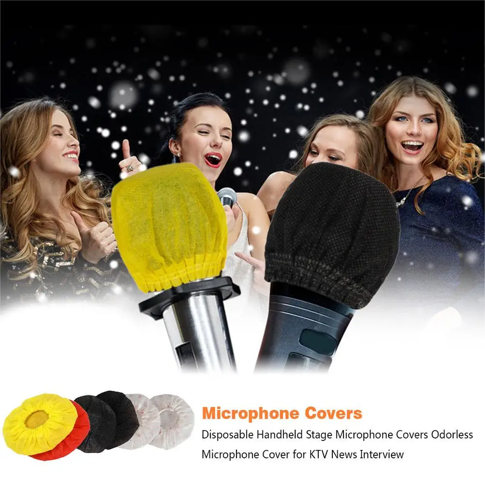 

200 PCS Microphone Protective Cover Universal Disposable Handheld Mic Windscreen Health Hygiene Mic Protective Cap
