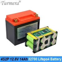 turmera 12 8v 14ah 32700 lifepo4 battery high rate 4s 40a balance bms for 12v motorcycle and ups replace lead acid batteries use