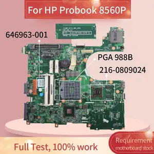 646963 001 646963 501 laptop motherboard for hp probook 8560p 6560b qm67 pga 988b notebook mainboard 0105fm00 216 0809024 ddr3 free global shipping