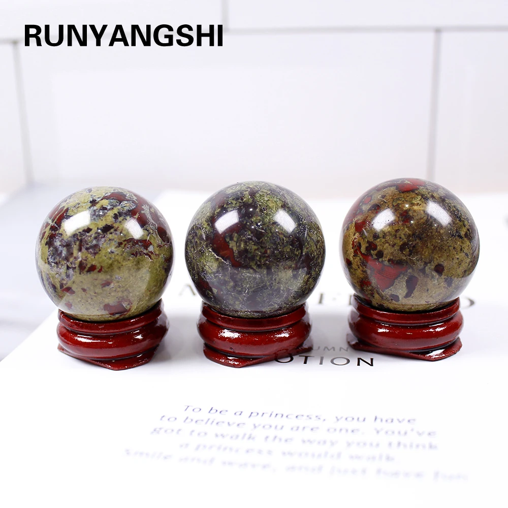Runyangshi 1 шт. 35 мм натуральное рукоделие из хрусталя драконов крови хрустальный шар