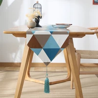 geometric high end tablecloth flag shoes cabinet cover european cotton bed runner simple color table cloth