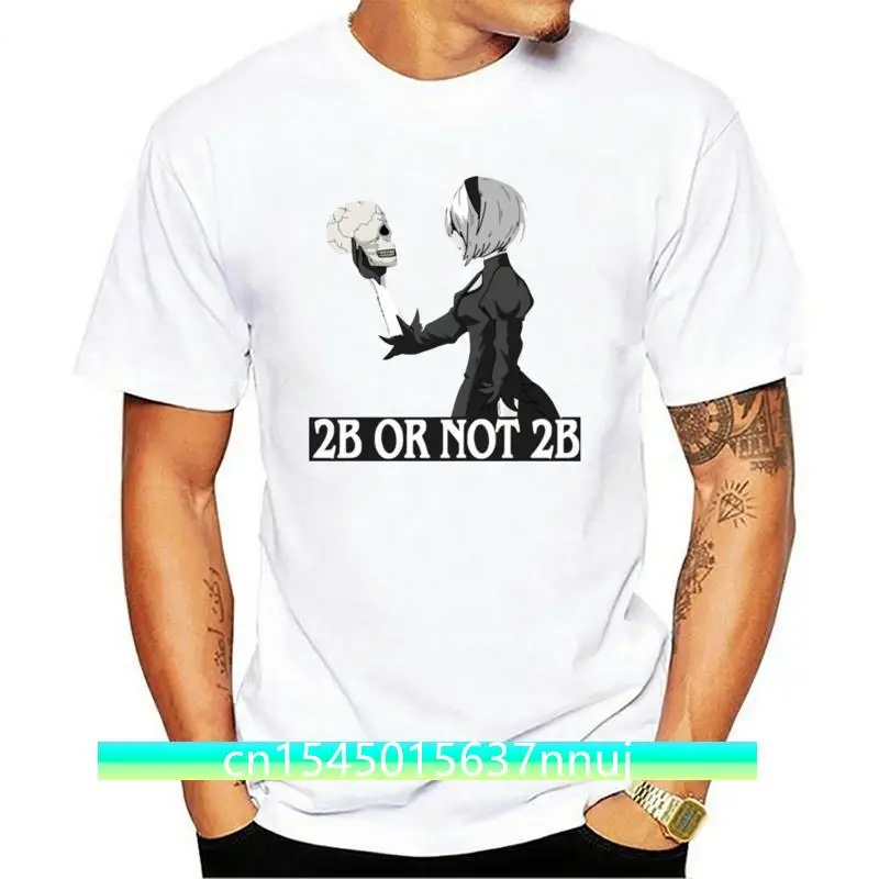 

2B Or Not 2B Nier Automata Anime Manga Man T-Shirt White-Grey For Men-Women Summer Tee Shirt