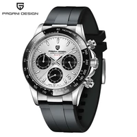 top brand casual men watch luxury rubber japan vk63 quartz watches business sapphire 100m waterproof round clock gift for male