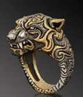 Кольцо Леопард мужское с изображением животного
