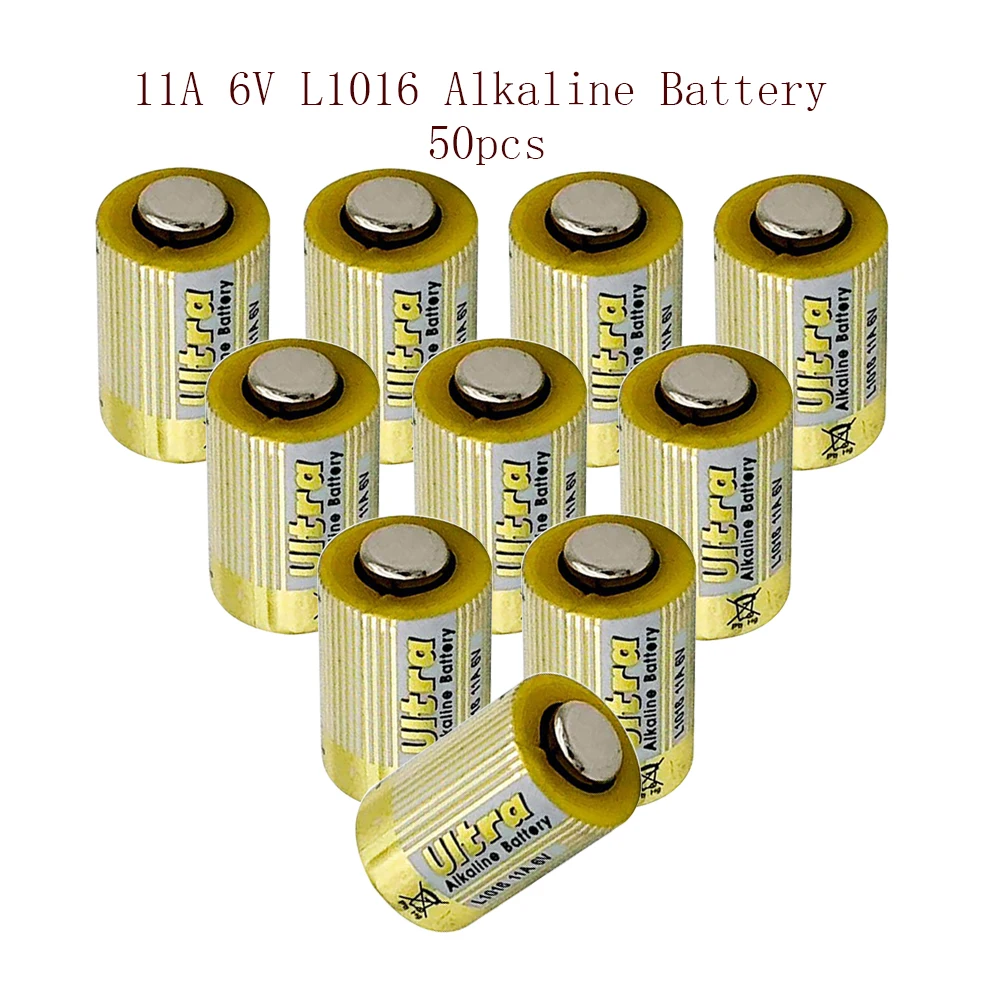 

50pcs 11A 6V L1016 210mAh Alkaline Battery Primary Dry Batteries for Anti-theft Alarm System Car Key Remote