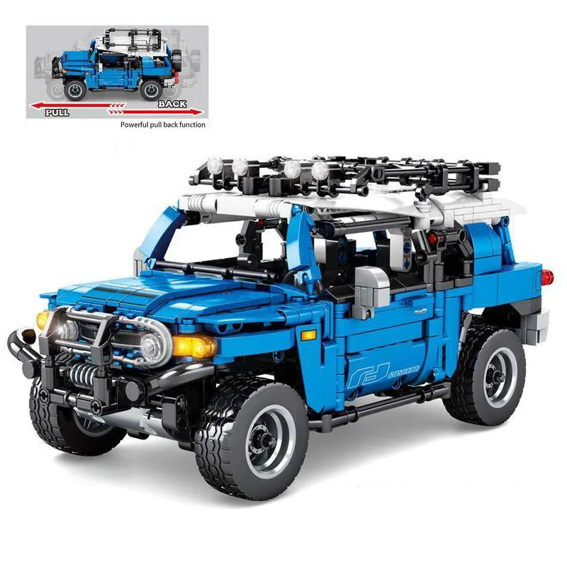 

Model Toys Lepinblocks 999PCS High-Tech Series Pull Back Vehicle SUV Off-road Racing Car Building Blocks Bricks Birthday Gifts