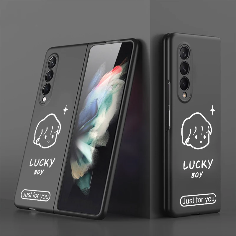 

Lucky Boys and Girls Pattern Case for Samsung galaxy Z Fold3 Fold 3 5G Cover Slim Hard Shockprooof Case