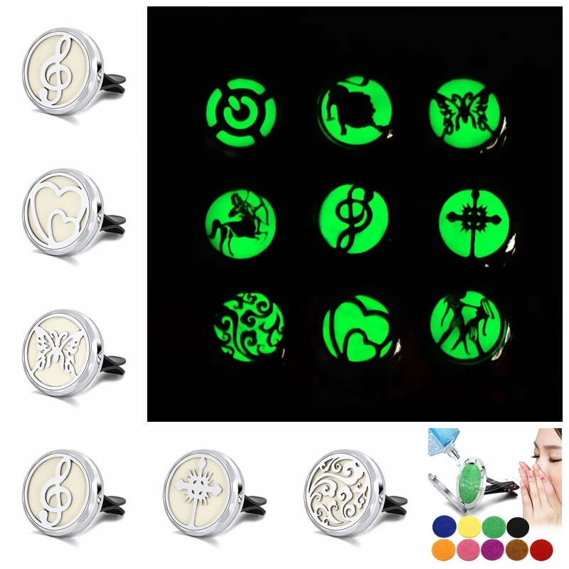 

Refillable Car Air Freshener Smell Perfume Diffuser Clip Auto Vent Essential Oil Stainless Steel Locket Interior Accessories