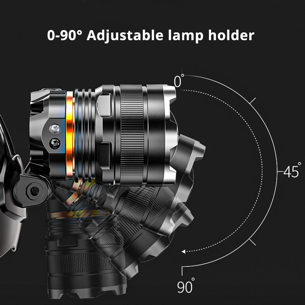 Super Bright XHP50 LED Headlamp Waterproof Headlight Rechargeable Fishing Adventure Camping Lights Illumination 500 Meters | Лампы и