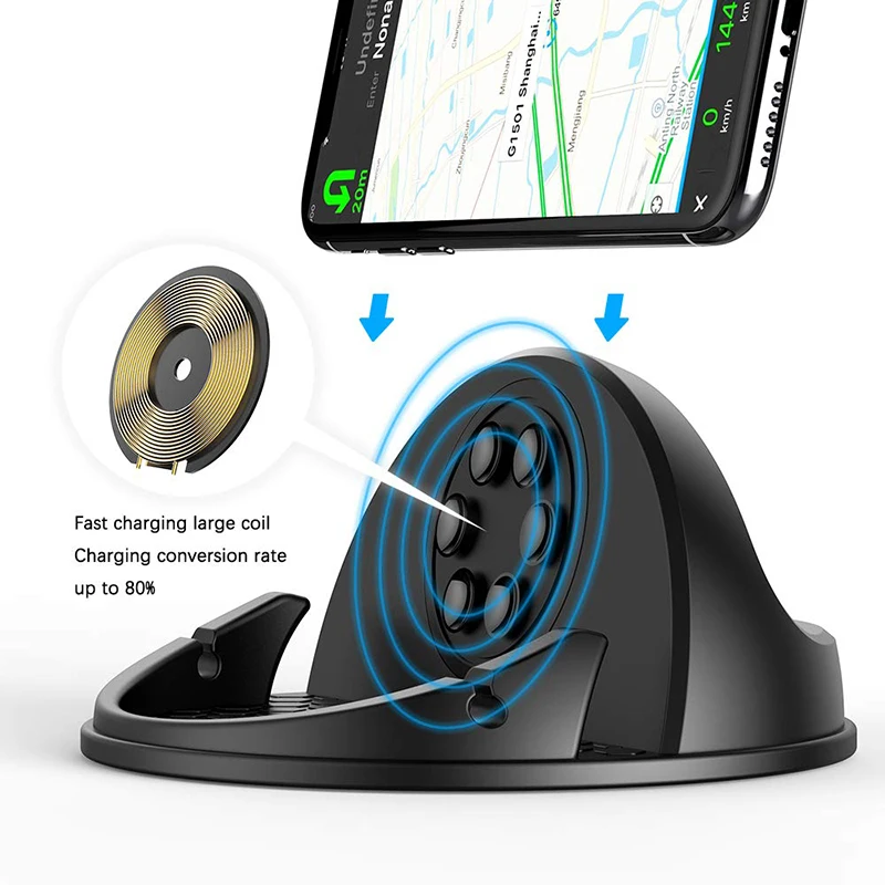 10w fast charging wireless car charger for samsung s9 iphone x qi wireless charger car mount dashboard car phone holder free global shipping