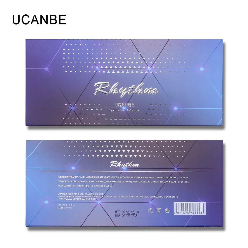 UCANBE Rhythm тени для век палитра макияжа 14 цветов мерцающие матовые телесные