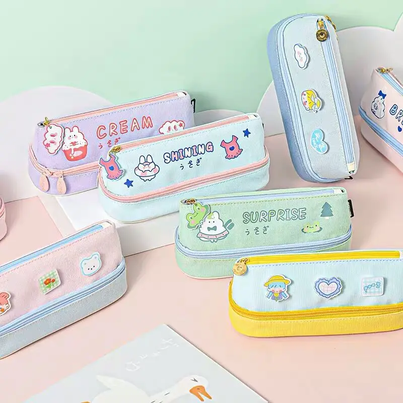 

Новое поступление, Многослойная искусственная вместительная сумка для карандашей, пенал, сумка для хранения, подарок, школьные канцелярские принадлежности