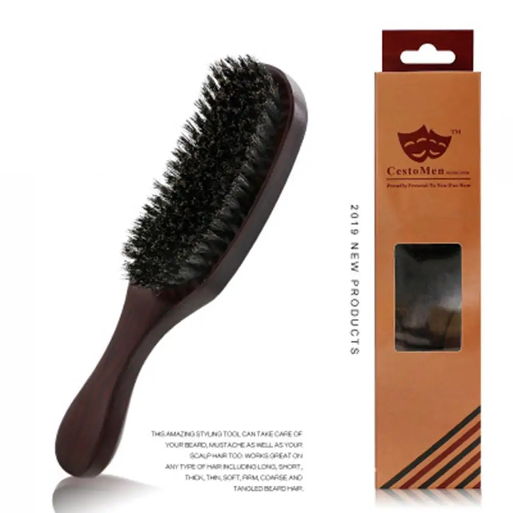 1 шт. расческа для волос с щетиной свиньи борода большой гребень изогнутой формы