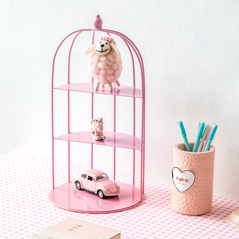 

Ins wind rack room desktop jewelry storage wrought iron bird cage Nordic display frame decoration frame decoration