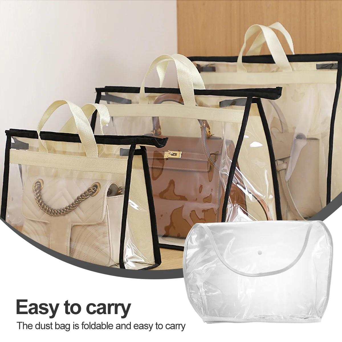 

Clear Purse Organizer Handbag Storage Dust Cover Bags for Handbag #q6