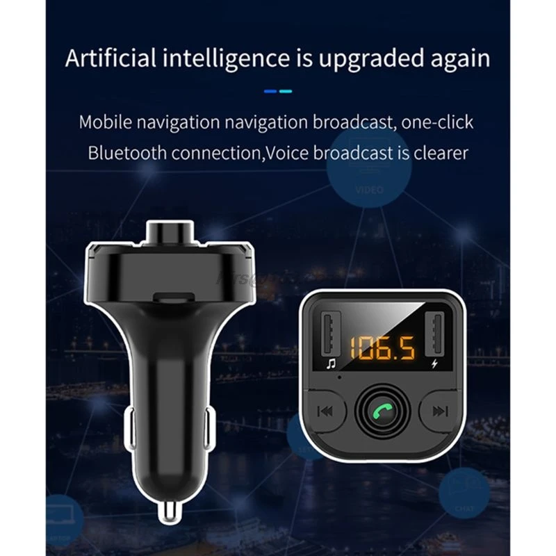 1 шт. двойная планшетория с FM-передатчиком беспроводной Bluetooth-совместимый