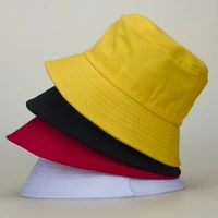 unisex cotton bucket hats customizable logo women summer panama hat men pure color sun fedoras outdoor fisherman hat beach cap