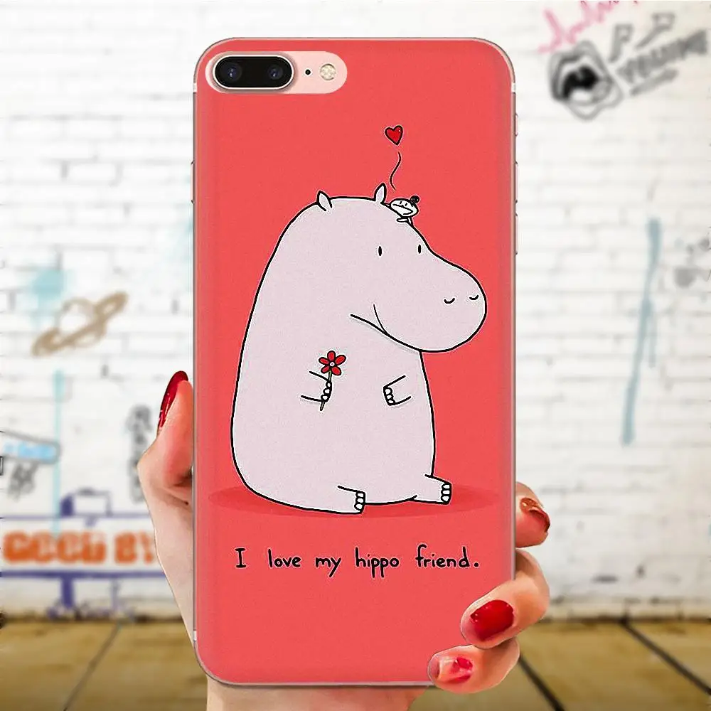 Aninal Hippo Cow For Samsung Galaxy Note 5 8 9 S3 S4 S5 S6 S7 S8 S9 S10 5G mini Edge Plus Lite Cartoon Pattern Phone Case | Мобильные